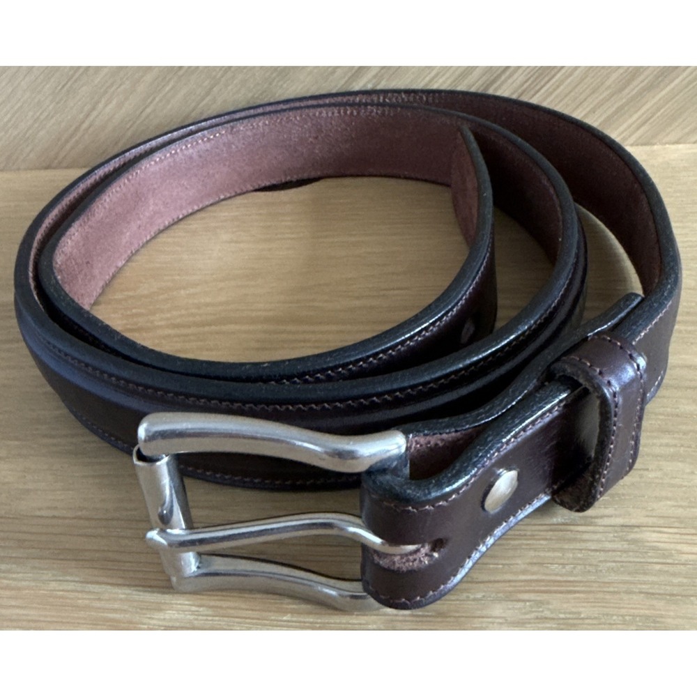 Hanks Belts Dark Brown Leather Belt Size 42 Made in USA Model 2425